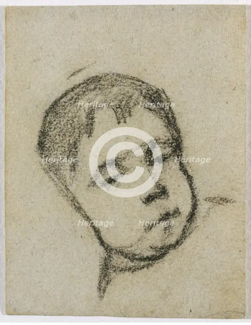Emil Gauguin as a Child, Head on a Pillow, c. 1875-1876. Creator: Paul Gauguin (French, 1848-1903).