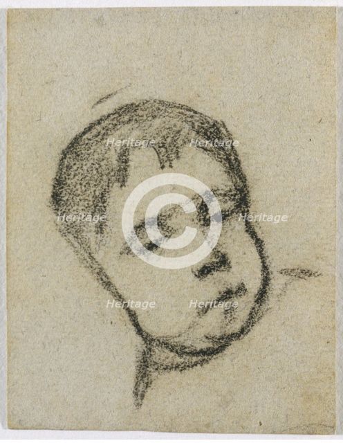 Emil Gauguin as a Child, Head on a Pillow, c. 1875-1876. Creator: Paul Gauguin (French, 1848-1903).