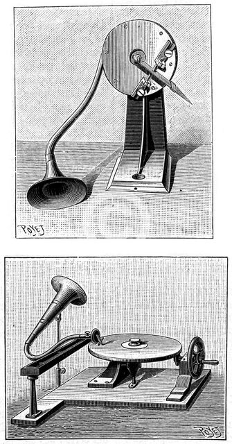 Emile Berliner's Gramophone, c1888.  Creator: Unknown.