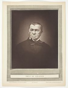 Emile De Girardin [French journalist, publicist and politician], 1875/77. Creator: Fontaine