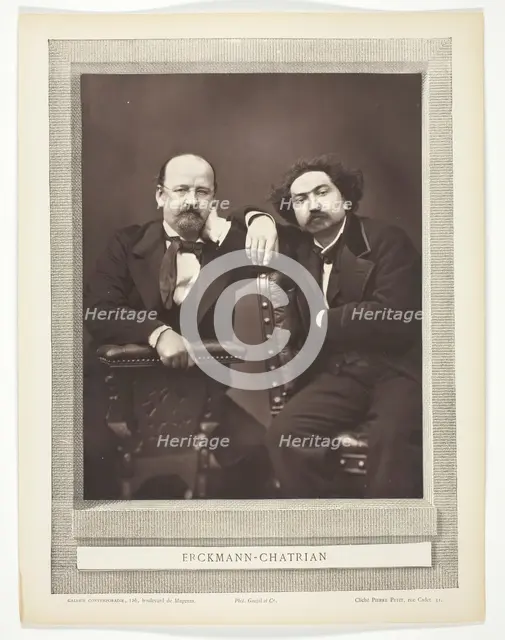Émile Erckmann (French writer, 1822-1899) and Alexandre Chatrian (French writer, 1826-1890), c. 1876 Creator: Pierre Petit.