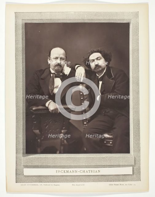 Émile Erckmann (French writer, 1822-1899) and Alexandre Chatrian (French writer, 1826-1890), c. 1876 Creator: Pierre Petit.