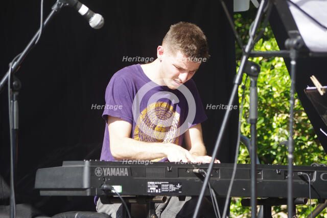Emile Hinton, Jean Toussaint Quartet, Battle Jazz Weekend, Battle, East Sussex, 24 July 2022. Creator: Brian O'Connor.