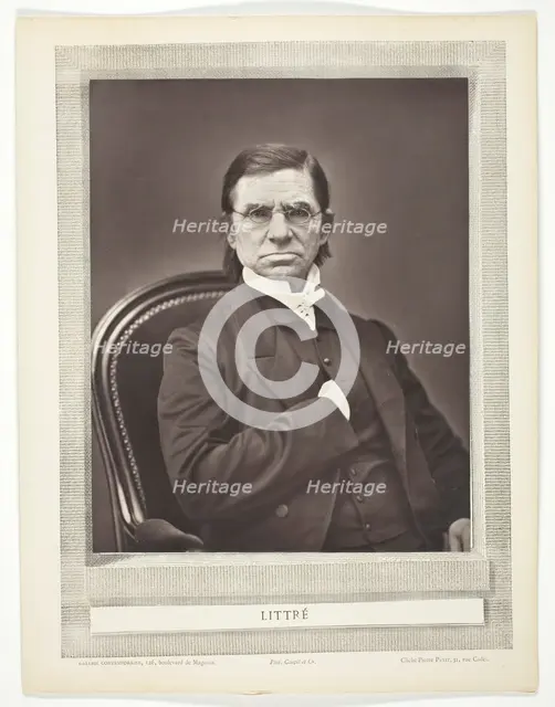 Émile Littré (French lexicographer and philosopher, 1801-1881), c. 1876. Creator: Pierre Petit.