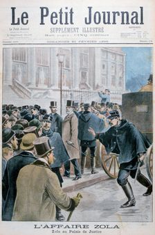 Émile Zola affair, being taken to the Palais de Justice, Paris, 1898. Artist: Henri Meyer