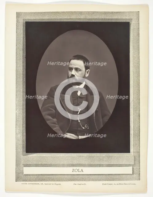 Émile Zola (French novelist, playwright, and journalist, 1840-1902), c. 1876. Creator: Etienne Carjat.