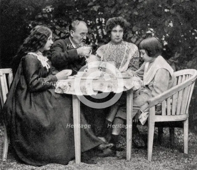 Emile Zola, French novelist, with his family, 1899. Artist: Unknown
