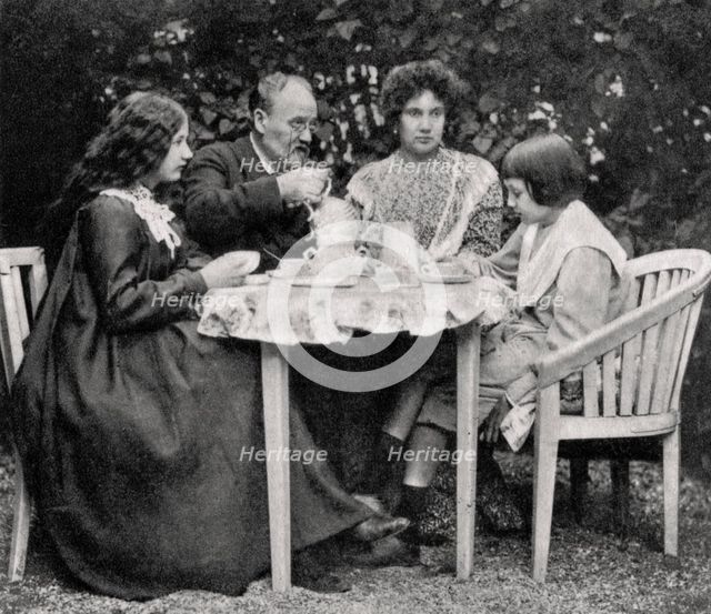 Emile Zola, French novelist, with his family, 1899. Artist: Unknown