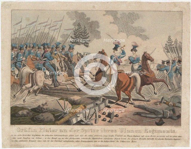 Emilia Plater in November uprising 1831. Artist: Wunder, Georg Benedikt (1786-1858)