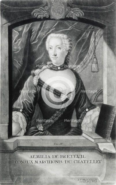 Émilie du Châtelet, 18th century French mathematician, physicist, and author. Artist: Unknown