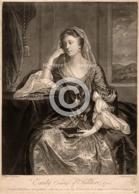 Emily, Countess of Kildare, 1754. Creator: James McArdell.