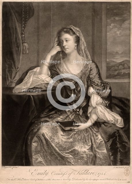 Emily, Countess of Kildare, 1754. Creator: James McArdell.