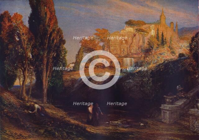 'Emily and Valancourt at the Chateau Le Blanc: Lady Foix Hears from Dr Foix, Mysteries of Udulpho' Artists: Samuel Palmer, Ann Radcliffe.