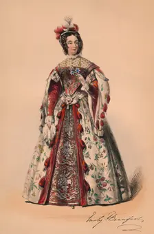 Emily Duchess of Beaufort in costume for Queen Victoria's Bal Costumé, May 12 1842, (1843). Creator: John Richard Coke Smyth