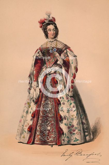 Emily Duchess of Beaufort in costume for Queen Victoria's Bal Costumé, May 12 1842, (1843).  Creator: John Richard Coke Smyth.