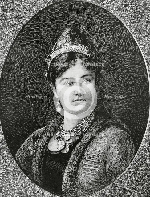 Emina Ilhamy (1858-1931), also Amina Ilhami, Egyptian princess, Muhammad Ali Dynasty, 1883. Creator: Unknown.