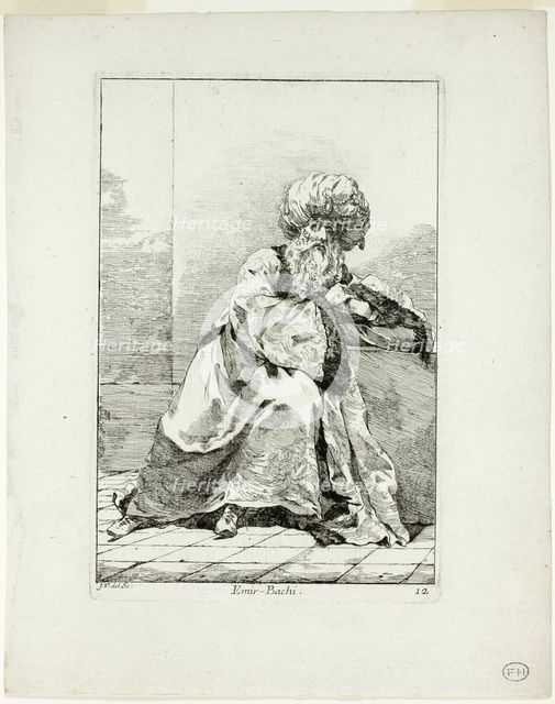 Emir Bachi, plate twelve from Caravanne du Sultan à la Mecque, 1748. Creator: Joseph-Marie Vien the Elder.