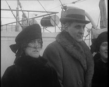 Emma Asquith, Countess of Oxford and Asquith on Deck of a Ship, 1921. Creator: British Pathe Ltd