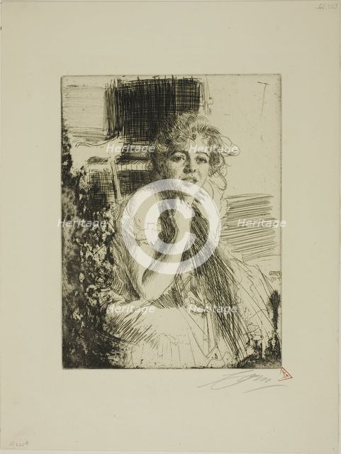 Emma Rasmussen, 1904. Creator: Anders Leonard Zorn.