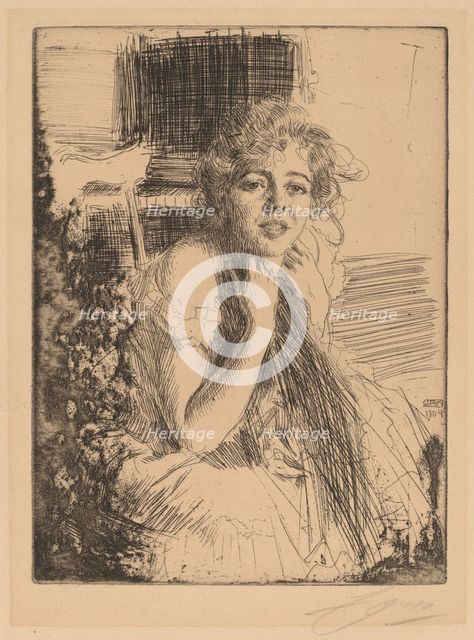 Emma Rasmussen, 1904. Creator: Anders Leonard Zorn.