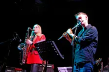 Emma Rawicz Quintet, New Generation Jazz Festival Roadshow, Shoreham by Sea, Feb 2023. Creator: Brian O'Connor