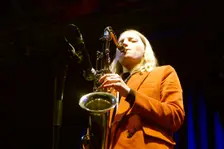Emma Rawicz Quintet, New Generation Jazz Festival Roadshow, Shoreham by Sea, Feb 2023. Creator: Brian O'Connor