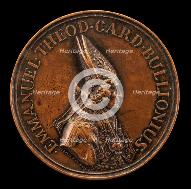 Emmanuel Théodose de La Tour, 1644-1715, Cardinal de Bouillon 1669 [obverse], 1700. Creator: Suzan Rey.