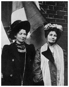 Emmeline Pankhurst, British suffragette, and her daughter Christabel, early 20th century (1956)