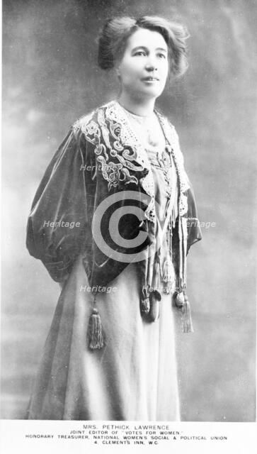 Emmeline Pethick-Lawrence, c1909. Artist: Unknown