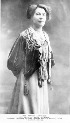Emmeline Pethick-Lawrence, c1909. Creator: Unknown