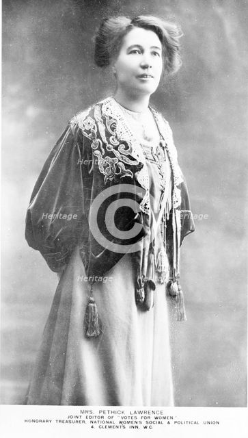 Emmeline Pethick-Lawrence, c1909. Creator: Unknown.