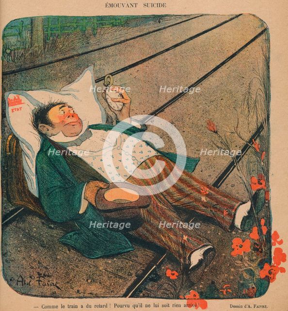 'Emouvant Suicide', 1899. Creator: Abel Faivre.