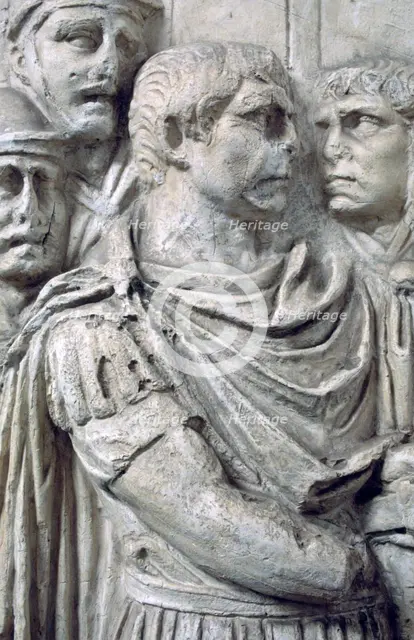 Emperor Trajan, Trajan's Column, Rome. Artist: Unknown
