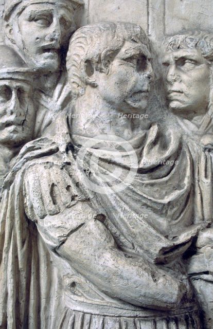 Emperor Trajan, Trajan's Column, Rome. Artist: Unknown
