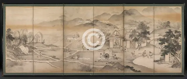 Emperor Yao Visiting Yu Chonghua, mid- to late 1600s. Creator: Kusumi Morikage (Japanese, c. 1620-c. 1690).