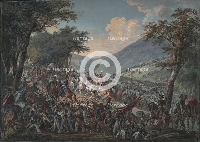 Emperor Alexander I and his entourage passed through the Vosges mountains in July 1815, 1825. Artist: Hoechle, Johann Baptist (1754-1832)