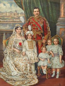 Emperor Charles I of Austria, with his wife Zita, Crown Prince Otto and the three other children, c. Creator: Anonymous