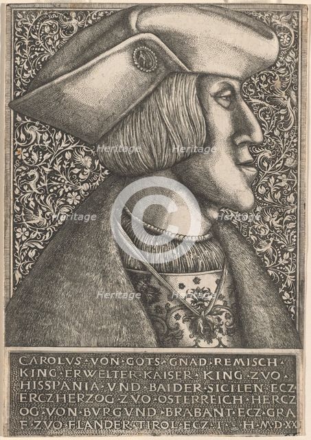 Emperor Charles V, 1520 (or 1521?). Creator: Daniel Hopfer.