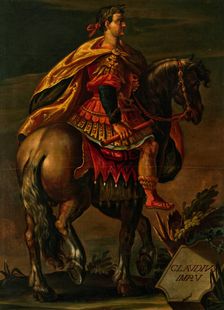 Emperor Claudius on horseback. Creator: Stradanus (Straet, van der), Johannes, (Follower)