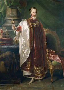 Emperor Ferdinand I in the regalia of the Order of the Golden Fleece, 19th century. Creator: Unknown