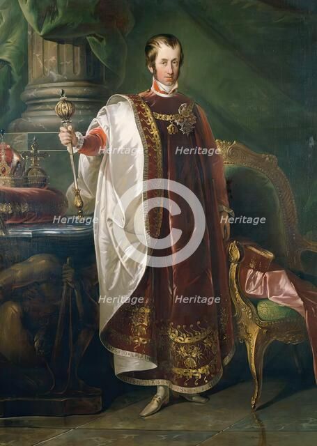 Emperor Ferdinand I in the regalia of the Order of the Golden Fleece, 19th century. Creator: Unknown.