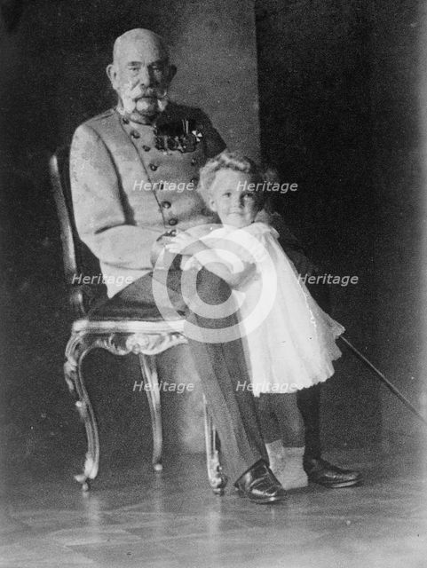Emperor Franz Josef and Archduke Franz Joseph Otto (2d heir to throne), between c1910 and c1915. Creator: Bain News Service.