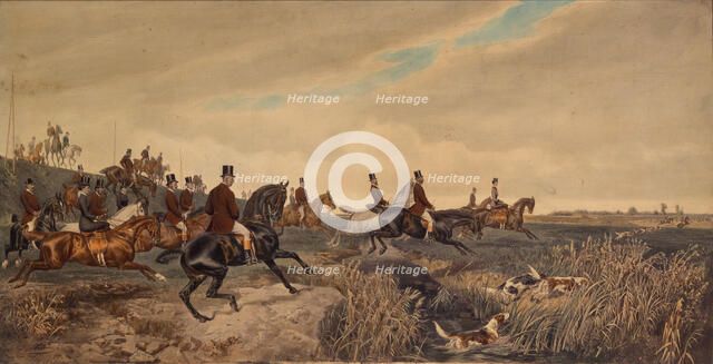 Emperor Franz Joseph I with Empress Elisabeth during a parforce hunt, 1880. Creator: Blaas, Julius, von (1845-1922).