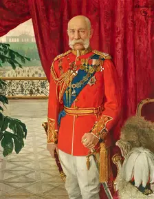 Emperor Franz Joseph I in the dress uniform of a British field marshal, 1913. Creator: Tom von Dreger