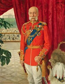 Emperor Franz Joseph I in the dress uniform of a British field marshal, 1913. Creator: Tom von Dreger
