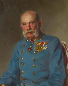 Emperor Franz Joseph I in the uniform of an Austrian field marshal, 1916. Creator: John Quincy Adams