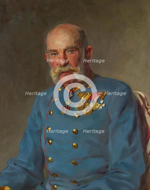 Emperor Franz Joseph I in the uniform of an Austrian field marshal, 1916. Creator: John Quincy Adams.