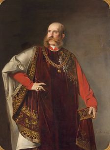 Emperor Franz Joseph I. of Austria in the regalia of the Order of the Golden Fleece, 1880s