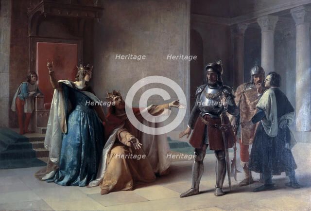 Emperor Frederick Barbarossa and Duke Henry the Lion in Chiavenna, before 1860. Creator: Carcano, Filippo (1840-1914).