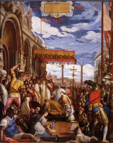 Emperor Frederick Barbarossa submits to the authority of Pope Alexander III in Venice, 1587-1600. Creator: Zuccari, Federico (1539-1609)